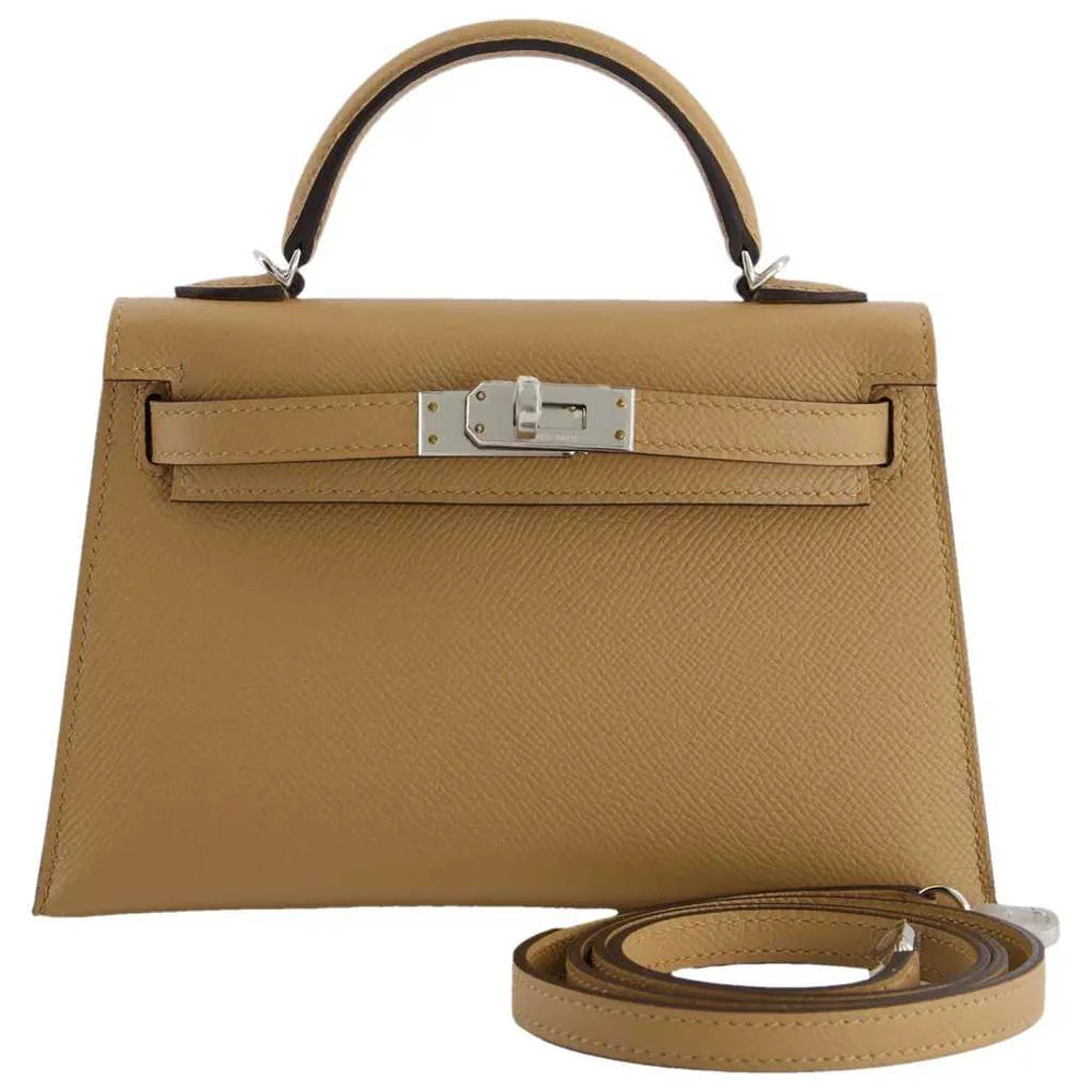 HRMS Sac à main Kelly Mini Beige