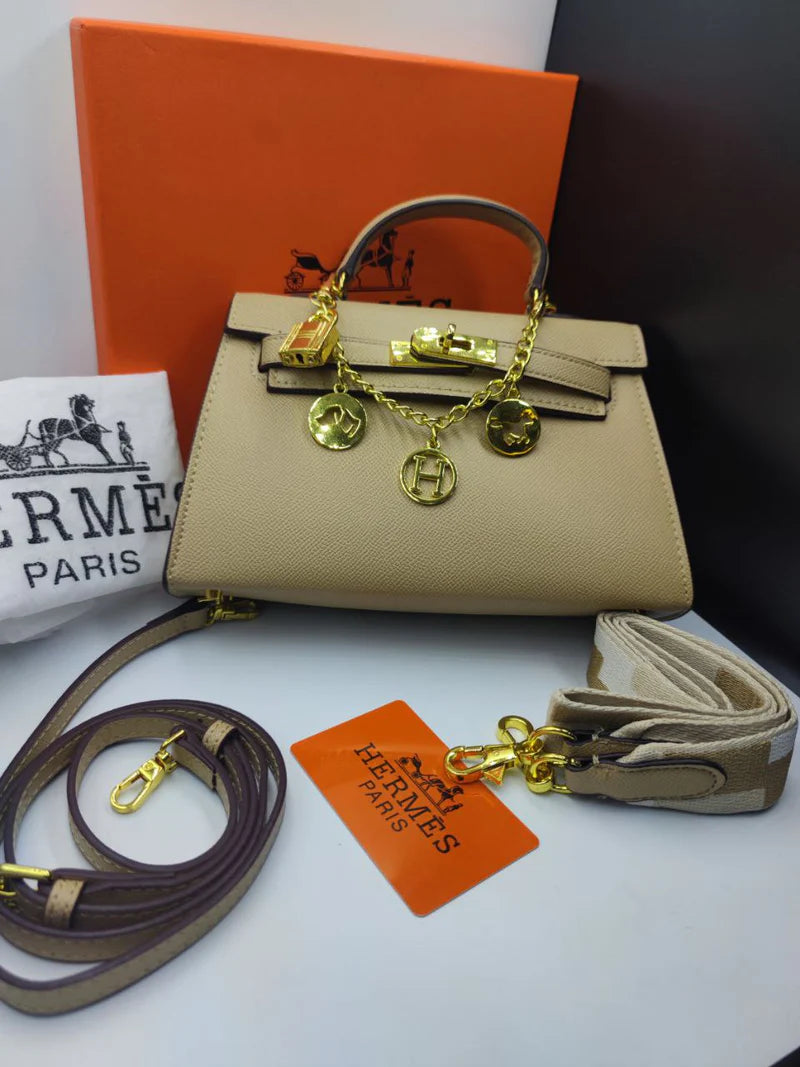 HRMS Sac à main Kelly Mini Beige
